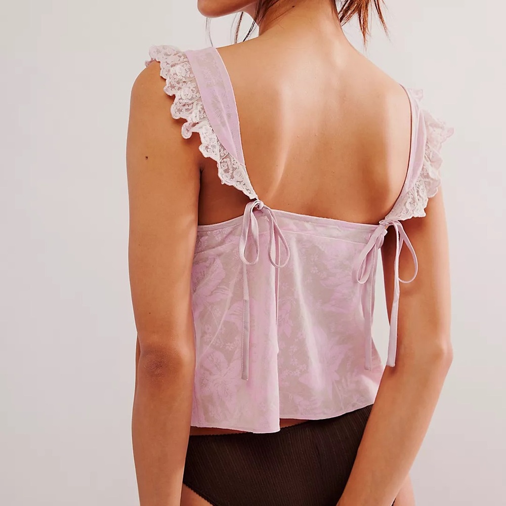 NWT Free People Making Me Blush Cami in Orchid Combo Size Large - Picture 2 of 11